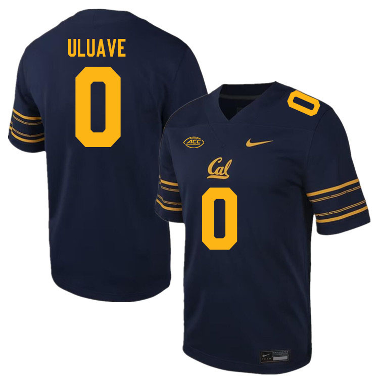 Men #0 Cade Uluave California Golden Bears ACC Conference College Football Jerseys Stitched Sale-Nav